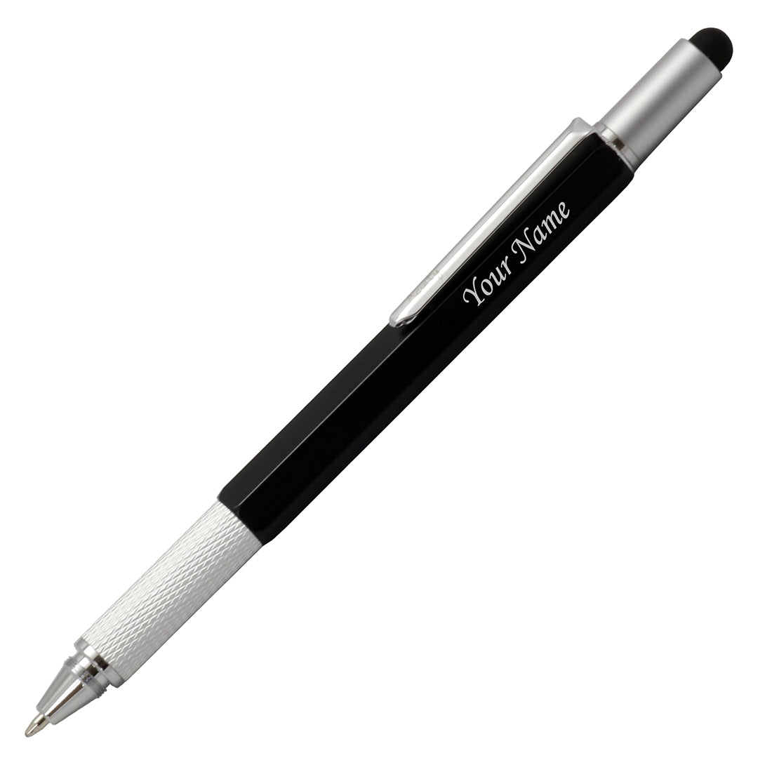 Acuity Multi-Use Ball Point Pen Metal Body with Scale, Stylus, Screwdriver & Spirit Level - Comes in a Pen Pouch - Ink Colour Blue - 10008