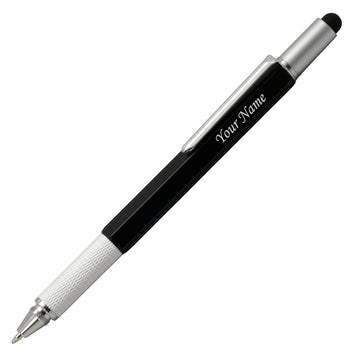 Acuity Multi-Use Ball Point Pen Metal Body with Scale, Stylus, Screwdriver & Spirit Level - Comes in a Pen Pouch - Ink Colour Blue - 10008