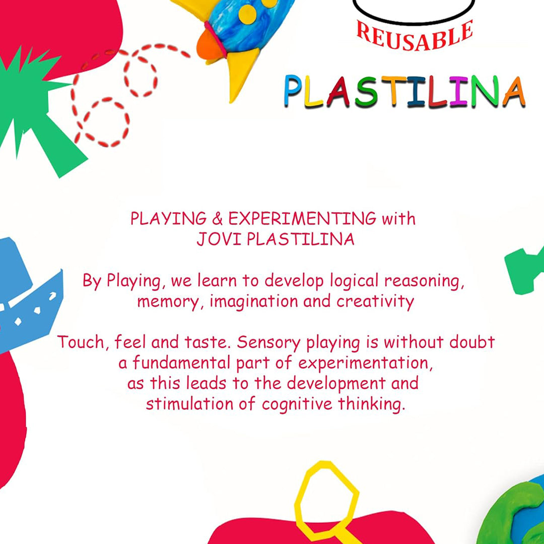 Jovi | Plastilina Black | Non-Drying Modelling Clay | Art & Craft | Pack of 6 Bars | 50gms