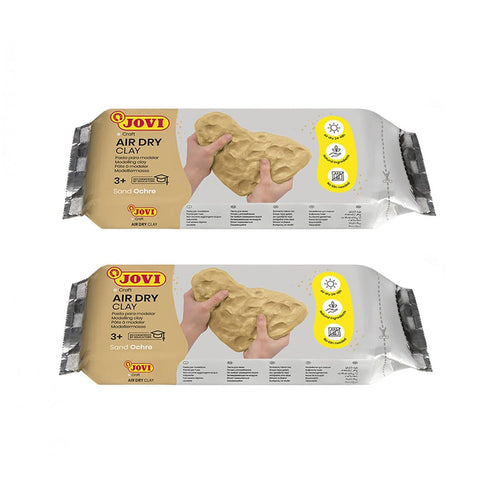 Jovi | European Air Dry | Modelling Sand | Ochre Non-Toxic Clay | Pack of 2 | 250g Each | Art & Craft