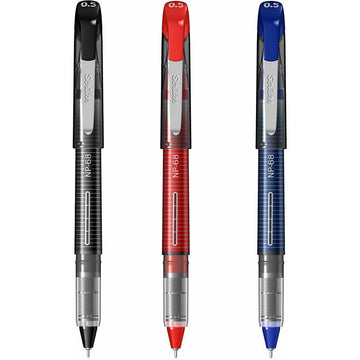 Scrikss Office 0.5 mm Needle Point Pen - Water Based Fast Drying Ink, Strength & Durable Micro Extruded Tip - 3 Pieces NP68 Set (Black, Blue,Red)