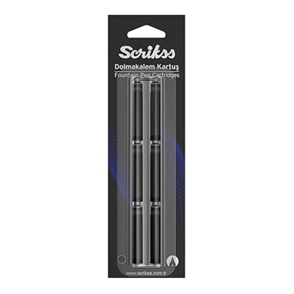 Scrikss | Cartridge | 6 Pcs | Fountain Pen | Black | Blister Pack