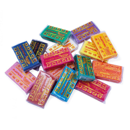 Jovi Plastilina Multicolour Non-Drying Non-Toxic Modelling Clay for Art & Craft Pack of 30 Bars 50gms Each (15 Colour 2 Each) Fine Motor Skills, Moulding, Pottery Sculpting Project Work with Dough