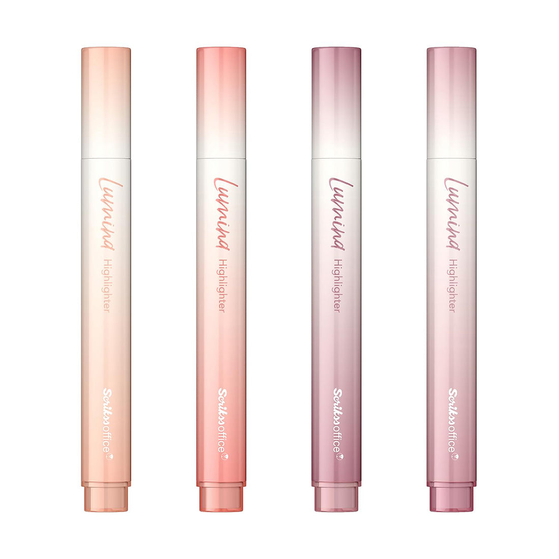 Scrikss Lumina Highlighter Pen for Highlighting Calligraphy Journaling Note Taking | Lotus Pink Pastel Shades | Set of 4 | Chisel Tip | Quick-Drying Ink | Water-Based Ink