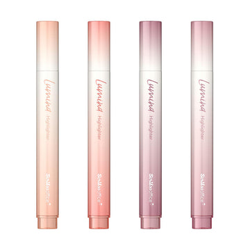 Scrikss Lumina Highlighter Pen for Highlighting Calligraphy Journaling Note Taking | Lotus Pink Pastel Shades | Set of 4 | Chisel Tip | Quick-Drying Ink | Water-Based Ink
