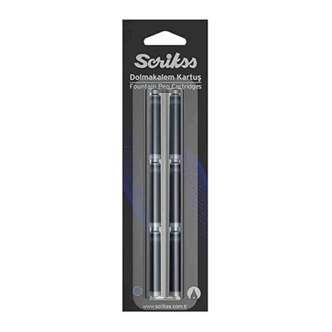 Scrikss | Cartridge | 6 Pcs | Fountain Pen | Blue | Blister Pack