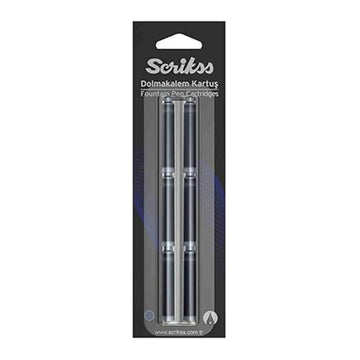 Scrikss | Cartridge | 6 Pcs | Fountain Pen | Blue | Blister Pack