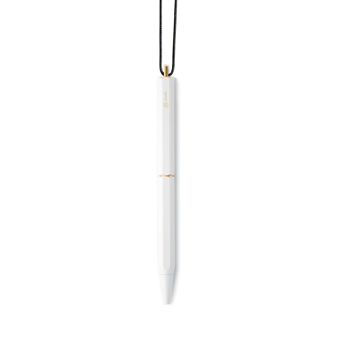 Ystudio Classic Revolve Portable Ballpoint Pen Brass (White finish)