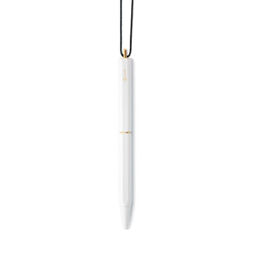 Ystudio Classic Revolve Portable Ballpoint Pen Brass (White finish)
