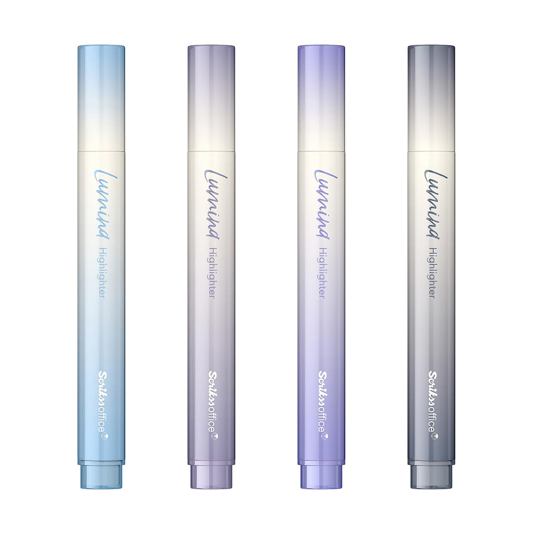 Scrikss Lumina Highlighter Pen for Highlighting Calligraphy Journaling Note Taking | Lilac Pastel Shades | Set of 4 | Chisel Tip | Quick-Drying Ink | Water-Based Ink