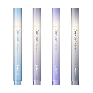Scrikss Lumina Highlighter Pen for Highlighting Calligraphy Journaling Note Taking | Lilac Pastel Shades | Set of 4 | Chisel Tip | Quick-Drying Ink | Water-Based Ink