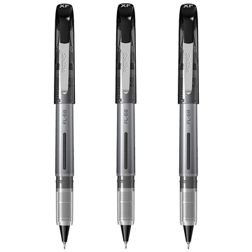 Scrikss Office 0.3 mm Fine Liner Pen - Fast Drying Water Based Ink, Chrome Plated Tip - FL68 Set of 3 (Black)