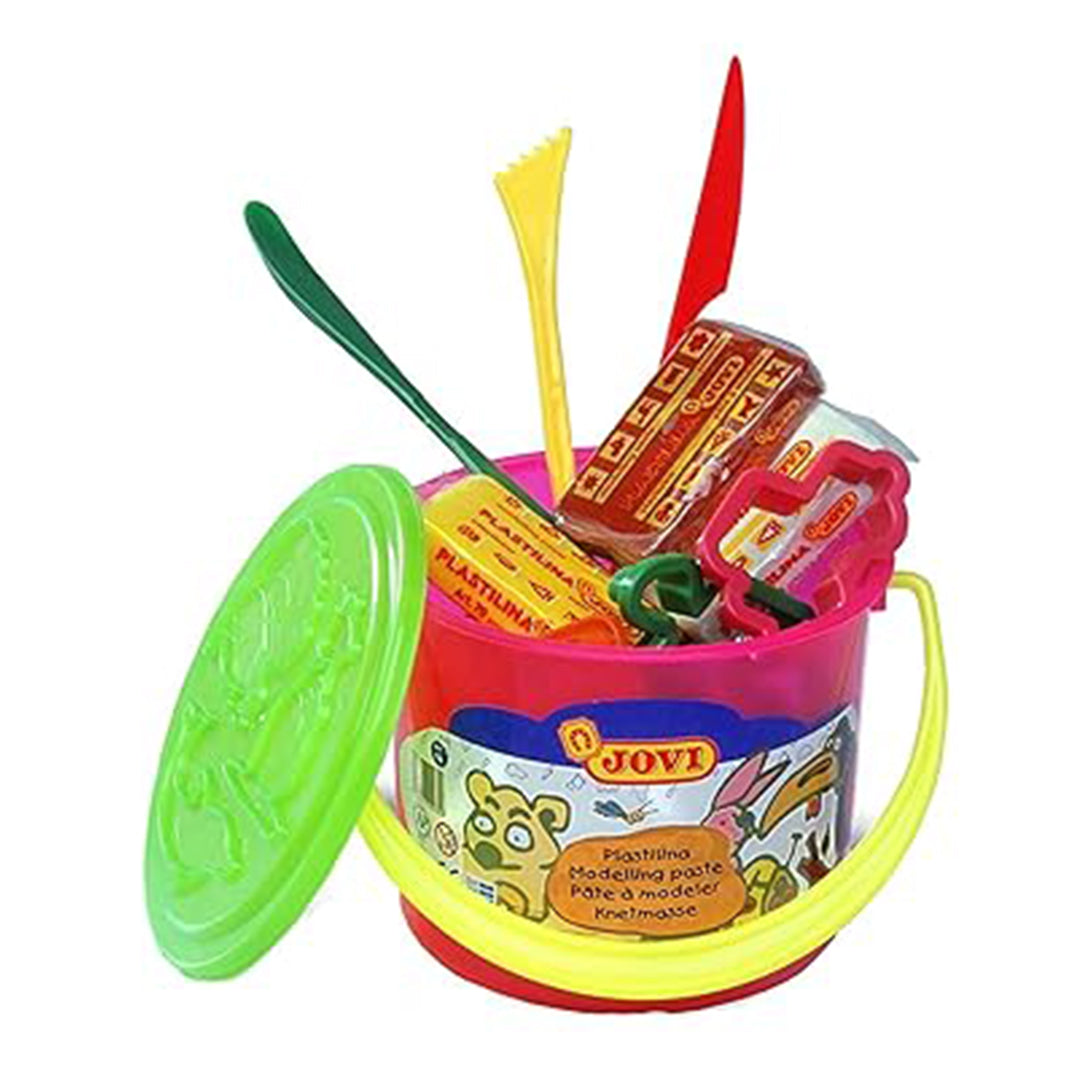 Jovi Plastilina 6 Color Bars of Reusable Non-Drying Clay 3 Cutters 3 Tools 1 Sheet for Motor Skills