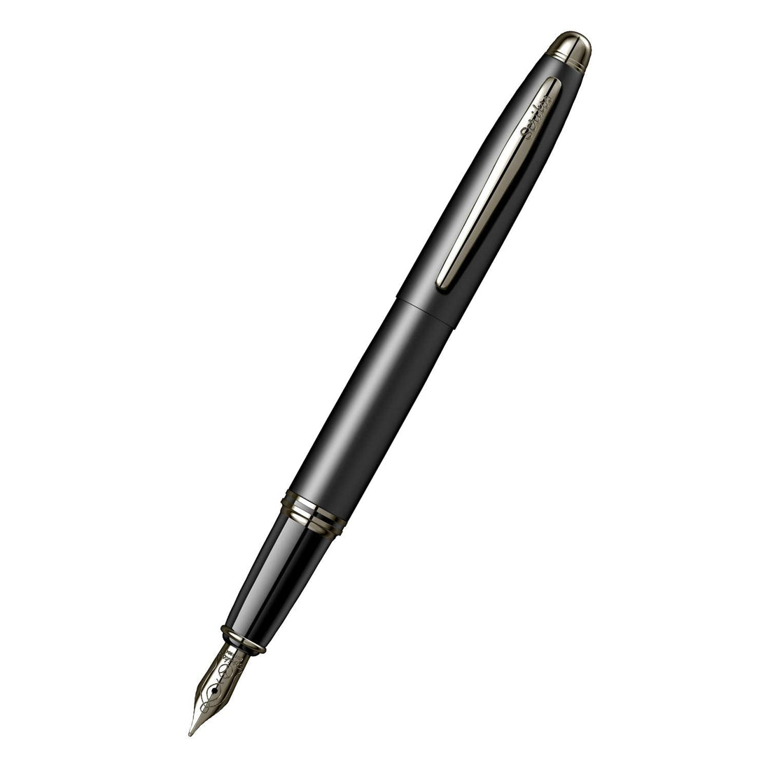Scrikss | Knight 88 | Matte Black | Fountain Pen | Medium Nib With Iridium Point | Titanium Trim