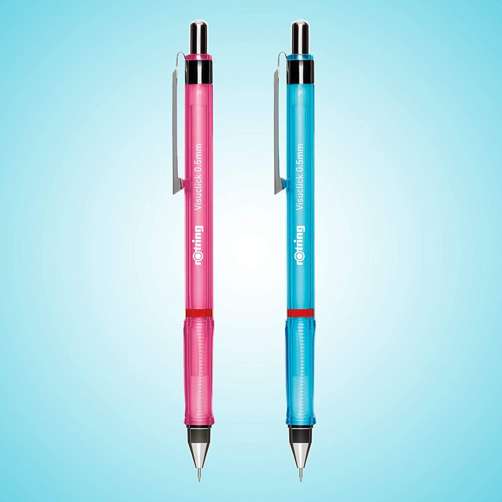 Rotring | Visuclick | Mechanical Pencil | 0.5 Mm | Pink And Blue | Pack Of 2