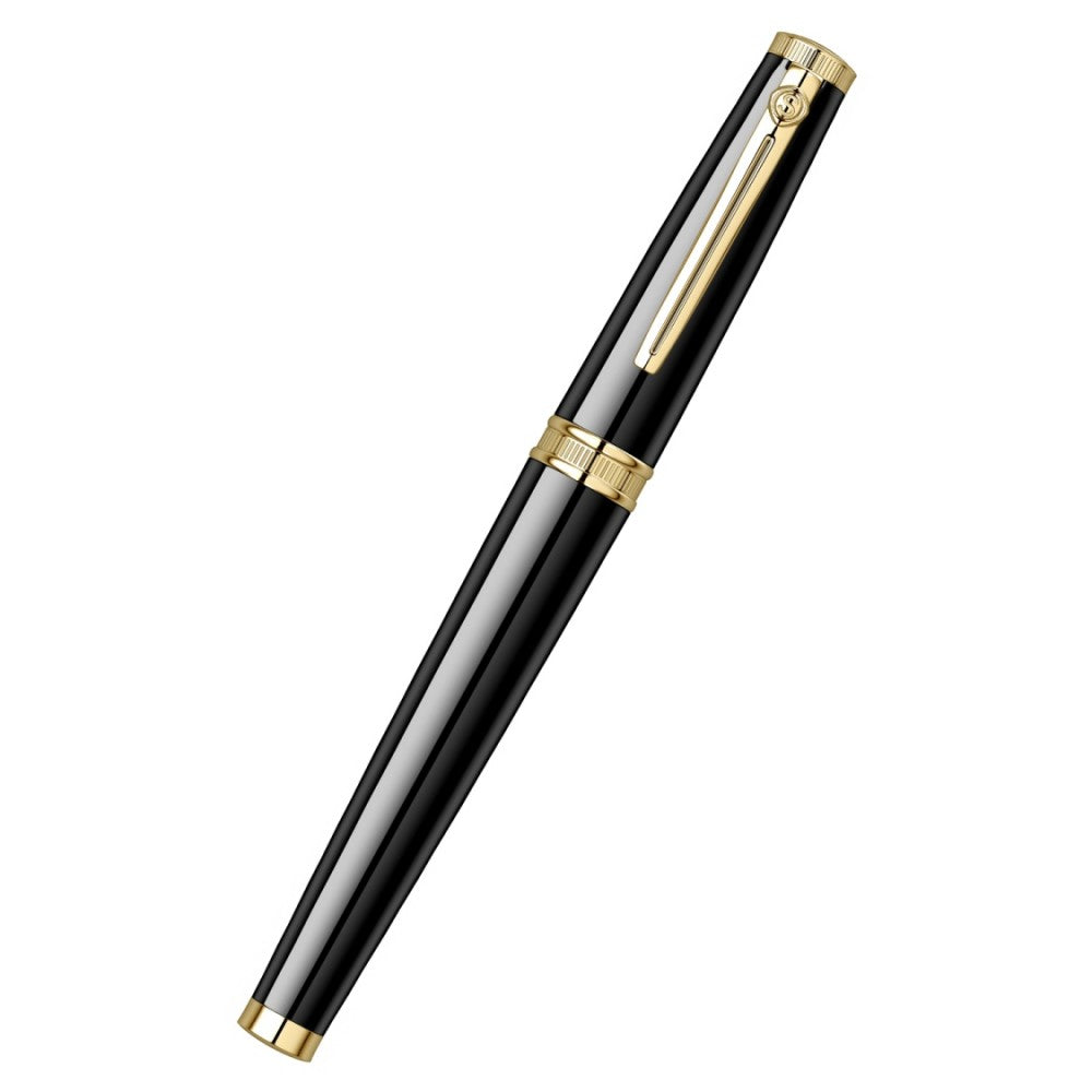 Scrikss Heritage 23k Gold Plated Rollerball Pen | Glossy Black