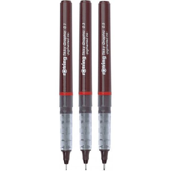 Rotring | Graphic Fineliner Pen | Set 3-Piece | Long Life Drawings