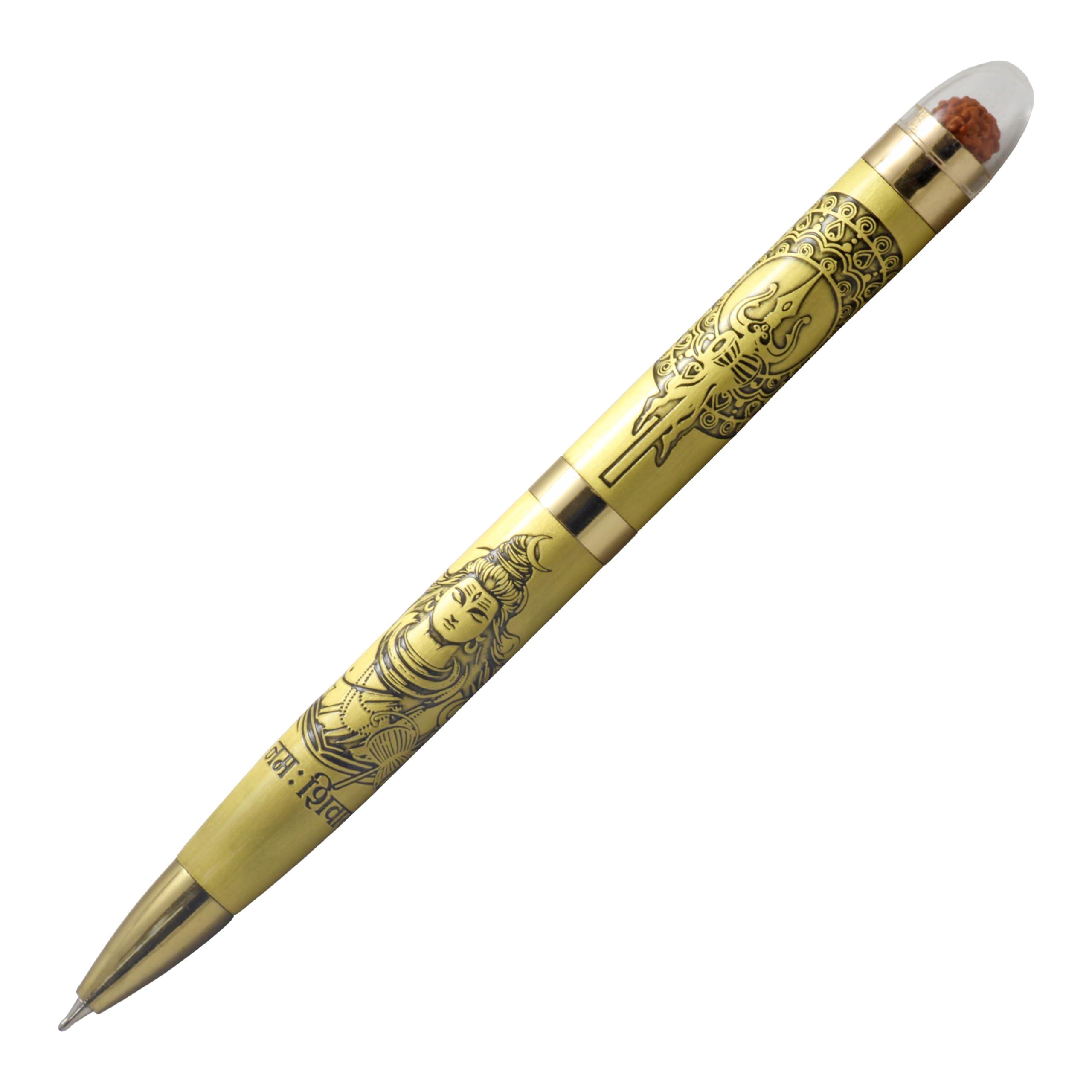 Acuity Lord Shiva Image Ball Point Pen | Rudraksha Bead | Metal Finish | Comes in a Pen Pouch | 20007
