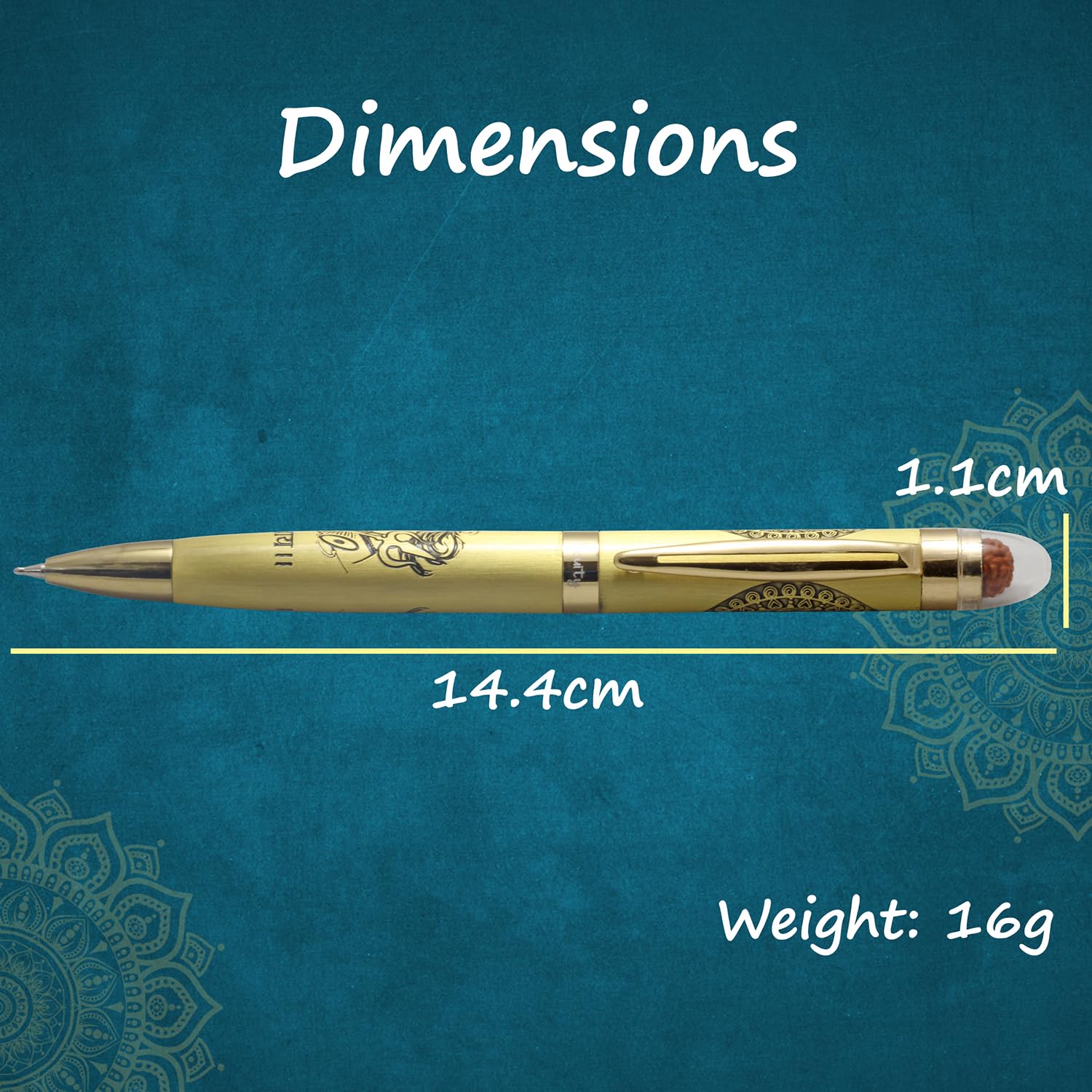 Acuity Lord Shiva Image Ball Point Pen | Rudraksha Bead | Metal Finish | Comes in a Pen Pouch | 20007
