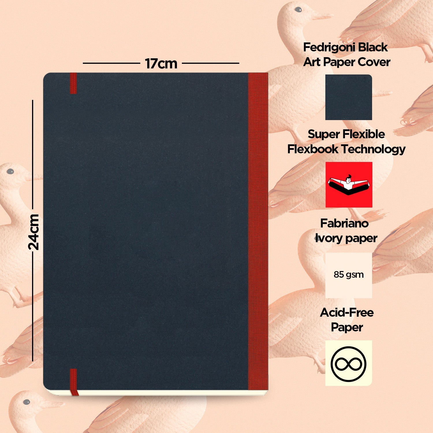 Flexbook | Plain | Large B5 Size Notebook | Red | Flex Global