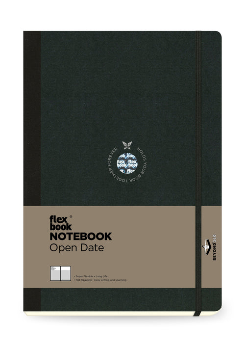 Flexbook | Open Date | Large B5 Size Planner | Black | Flex Global