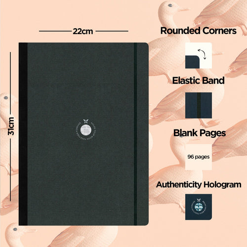 Flexbook | Blank | Large A4 Size Sketchbook | Black | Flex Global Sketchbook