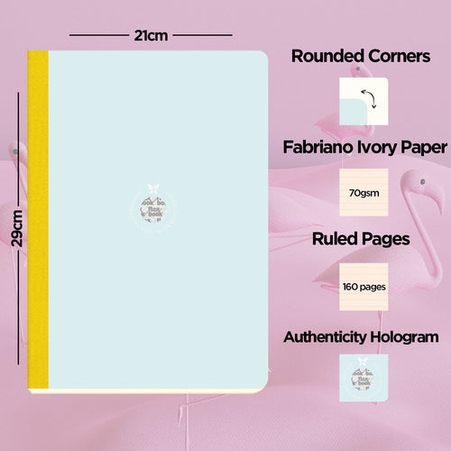 Flexbook | Ruled | Large A4 Size Notebook | Light Blue-Green | Smartbook