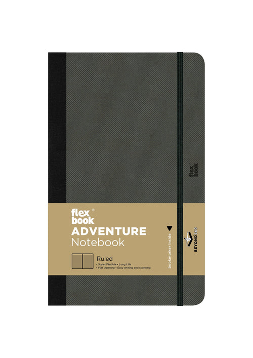 Flexbook | Ruled | Medium A5 Size Notebook | Off Black | Adventure Series