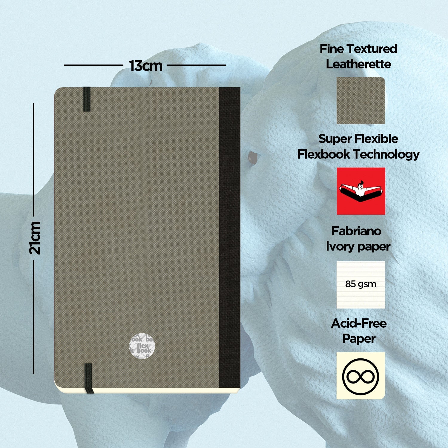 Flexbook | Ruled | Medium A5 Size Notebook | Elephant | Adventure Series