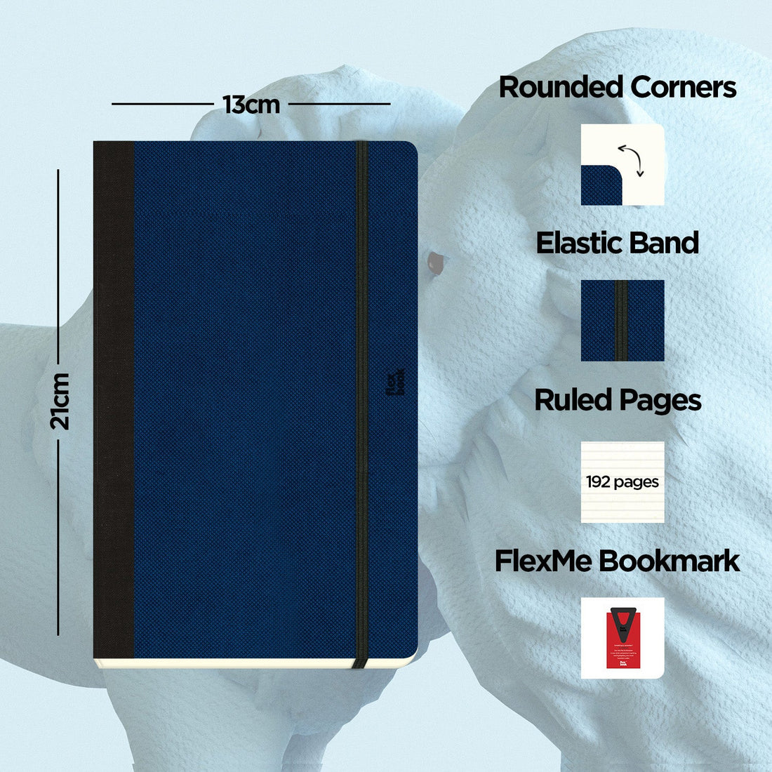 Flexbook | Ruled | Medium A5 Size Notebook | Royal Blue | Adventure Series