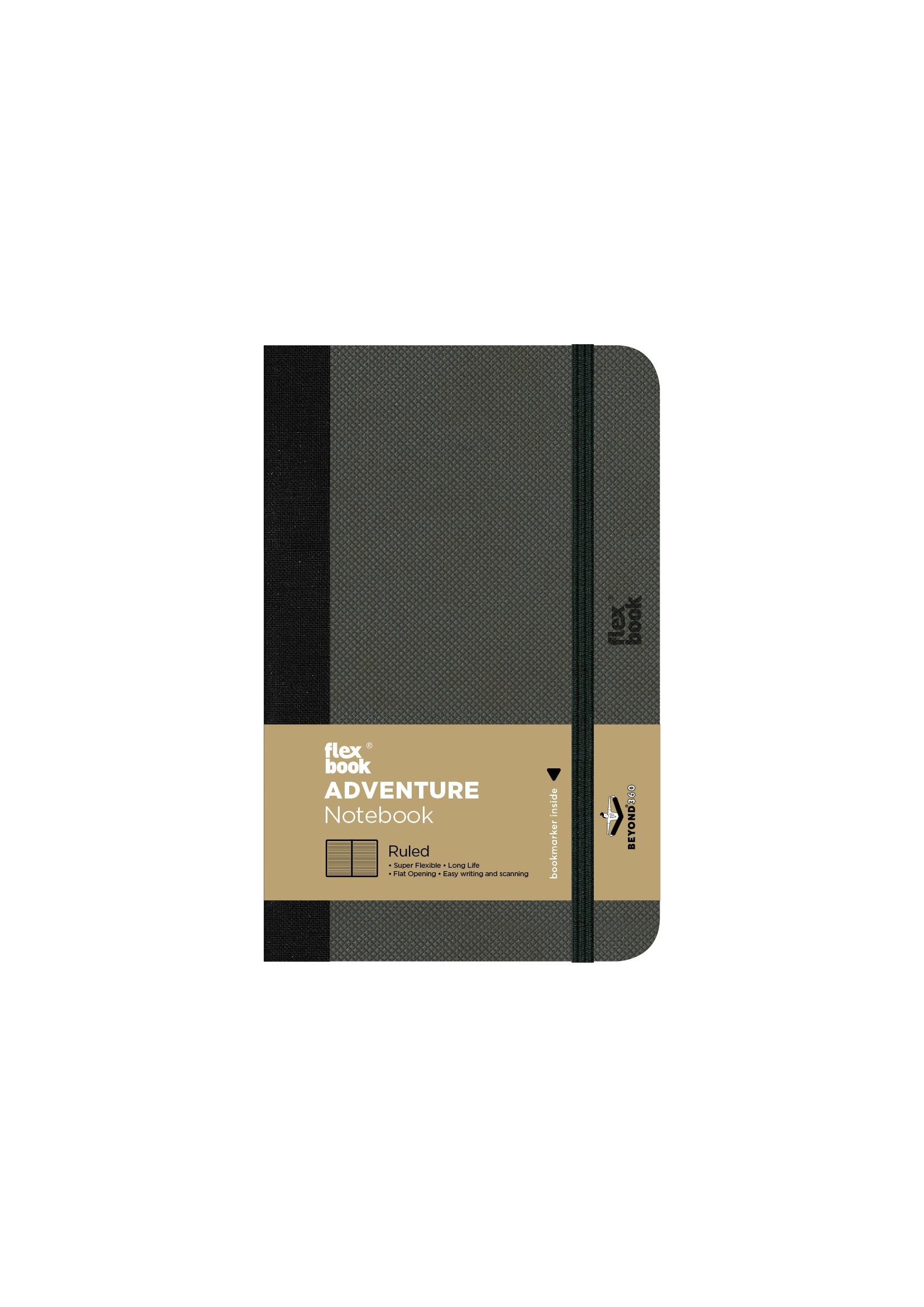 Flexbook | Ruled | Pocket A6 Size Notebook | Off Black | Adventure Series