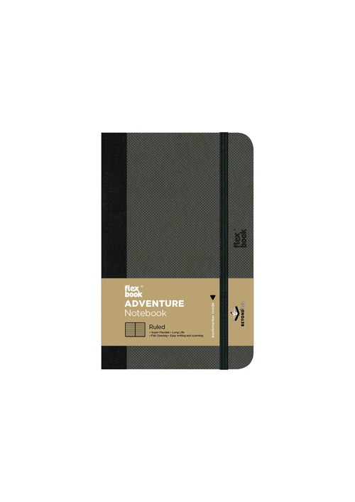 Flexbook | Ruled | Pocket A6 Size Notebook | Off Black | Adventure Series