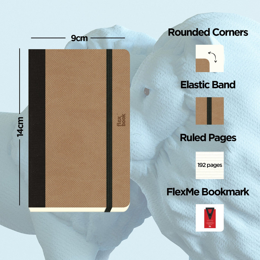 Flexbook | Ruled | Pocket A6 Size Notebook | Camel | Adventure Series