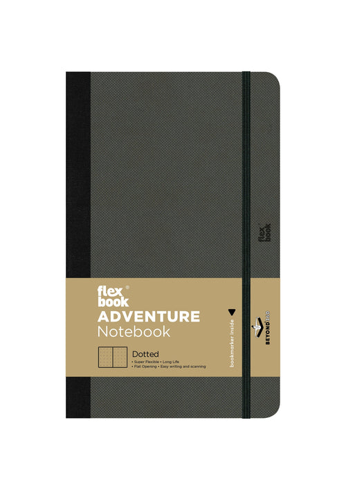 Flexbook | Dotted | Medium A5 Size Notebook | Off Black | Adventure Series