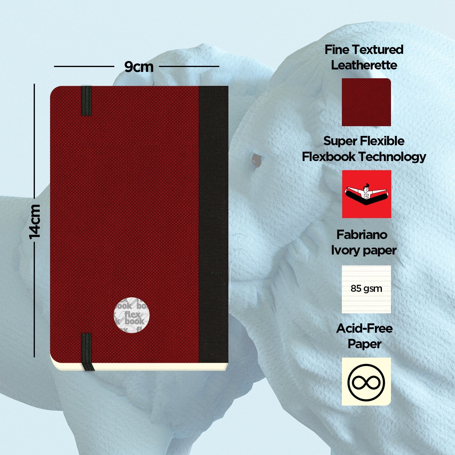 Flexbook | Ruled | Pocket A6 Size Notebook | Red | Adventure Series