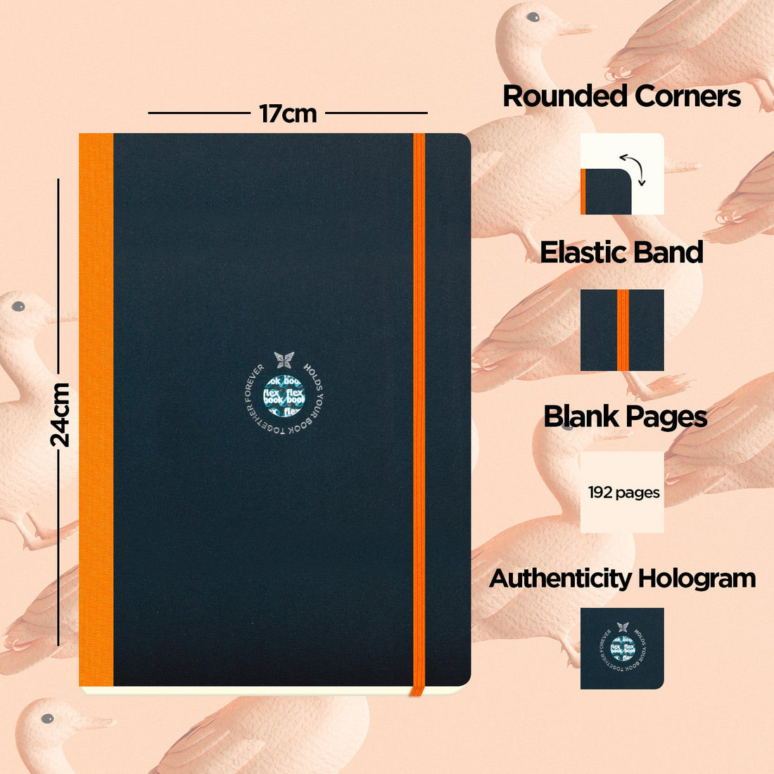 Flexbook | Plain | Large B5 Size Notebook | Orange | Flex Global