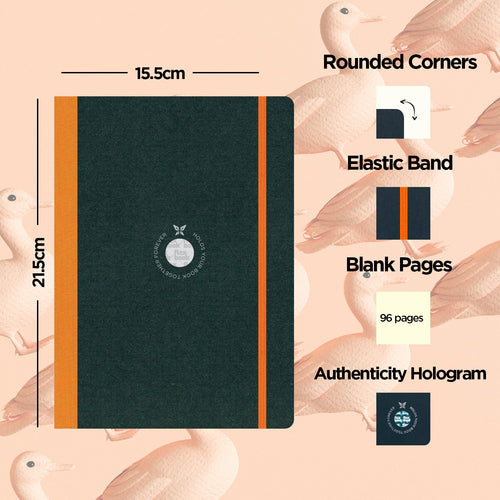 Flexbook | Blank | Medium A5 Size Sketchbook | Orange | Flex Global Sketchbook