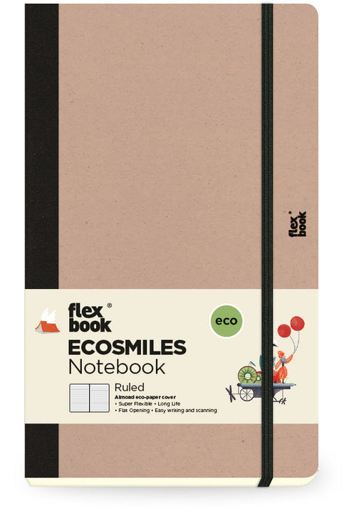 Flexbook | Ruled | Medium A5 Size Notebook | Almond | Ecosmiles Eco Series