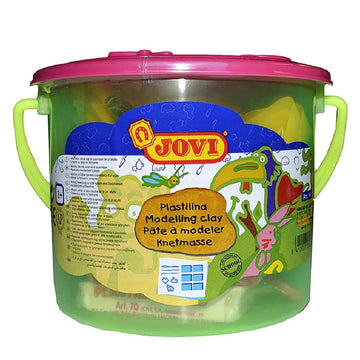 Jovi Plastilina 6 Color Bars of Reusable Non-Drying Clay 3 Cutters 3 Tools 1 Sheet for Motor Skills