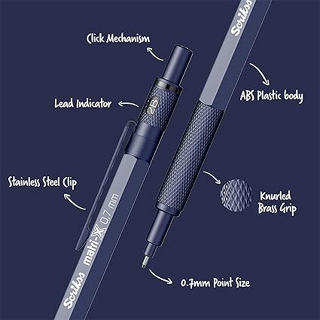 Scrikss | Matri-X | Mechanical Pencil | Dark Blue-0.7mm