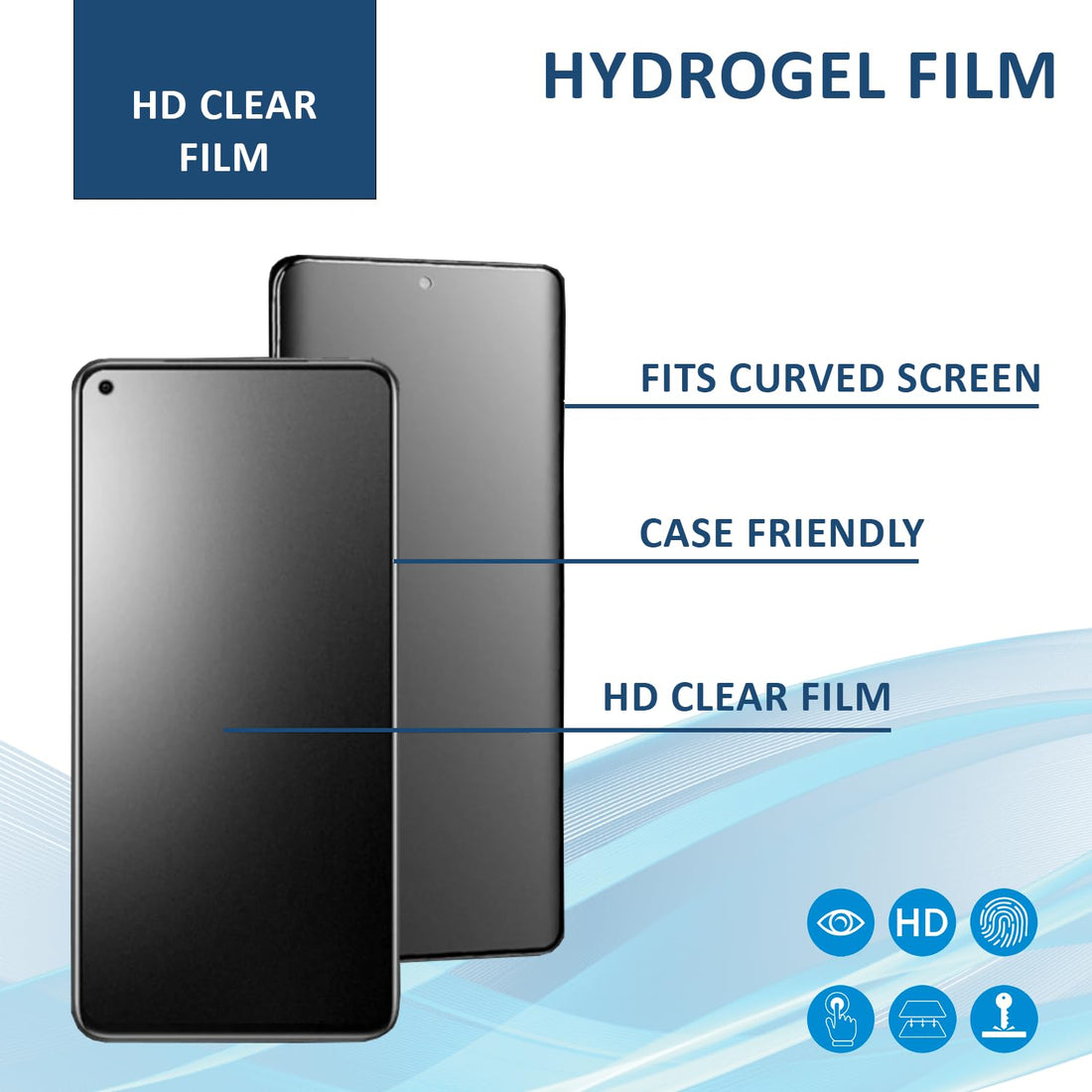 Acuity Premium Hydrogel Screen Protector Film (Not Glass) for Mobile Phone – 0.18mm Ultra-Thin, Clear Finish, Anti-Fingerprint, Smooth Touch, Scratch Resistant, Case Friendly