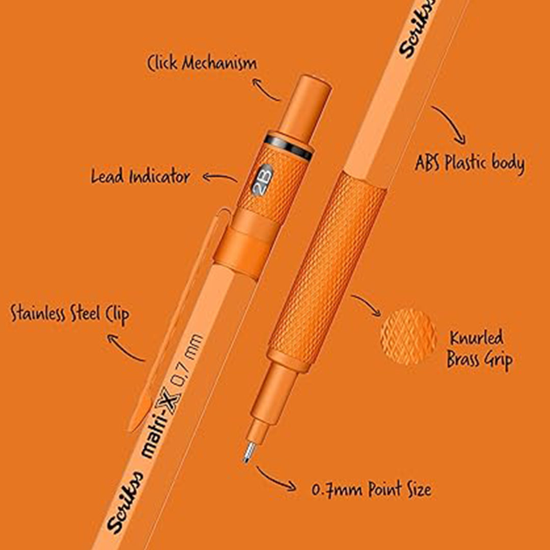 Scrikss | Matri-X | Mechanical Pencil | Orange-0.7mm