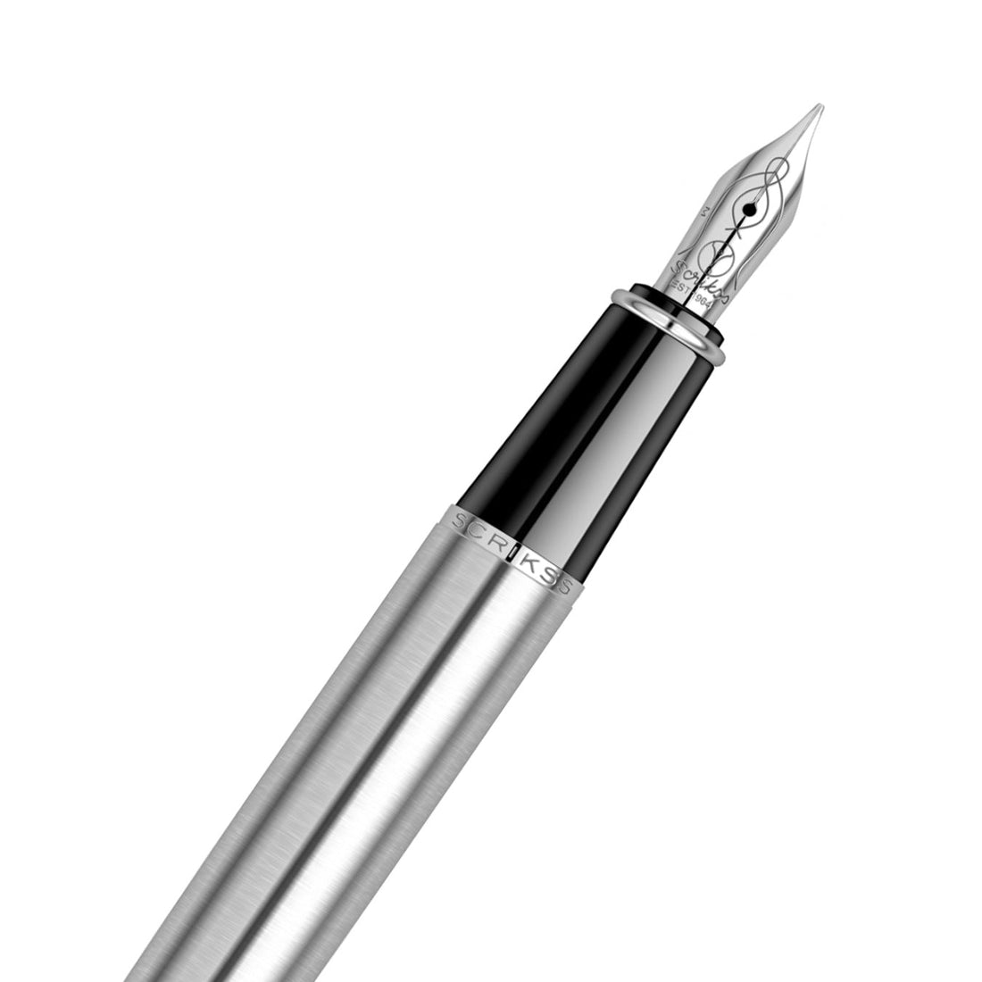 Scrikss | Metropolis 78M | Fountain Pen | Satin Chrome-CT Medium
