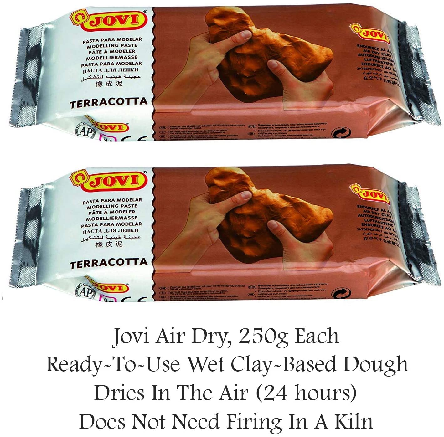 Jovi | European Air-Dry | Modelling Terracotta Clay | Brown | 2 Packet | 250 Grams Each