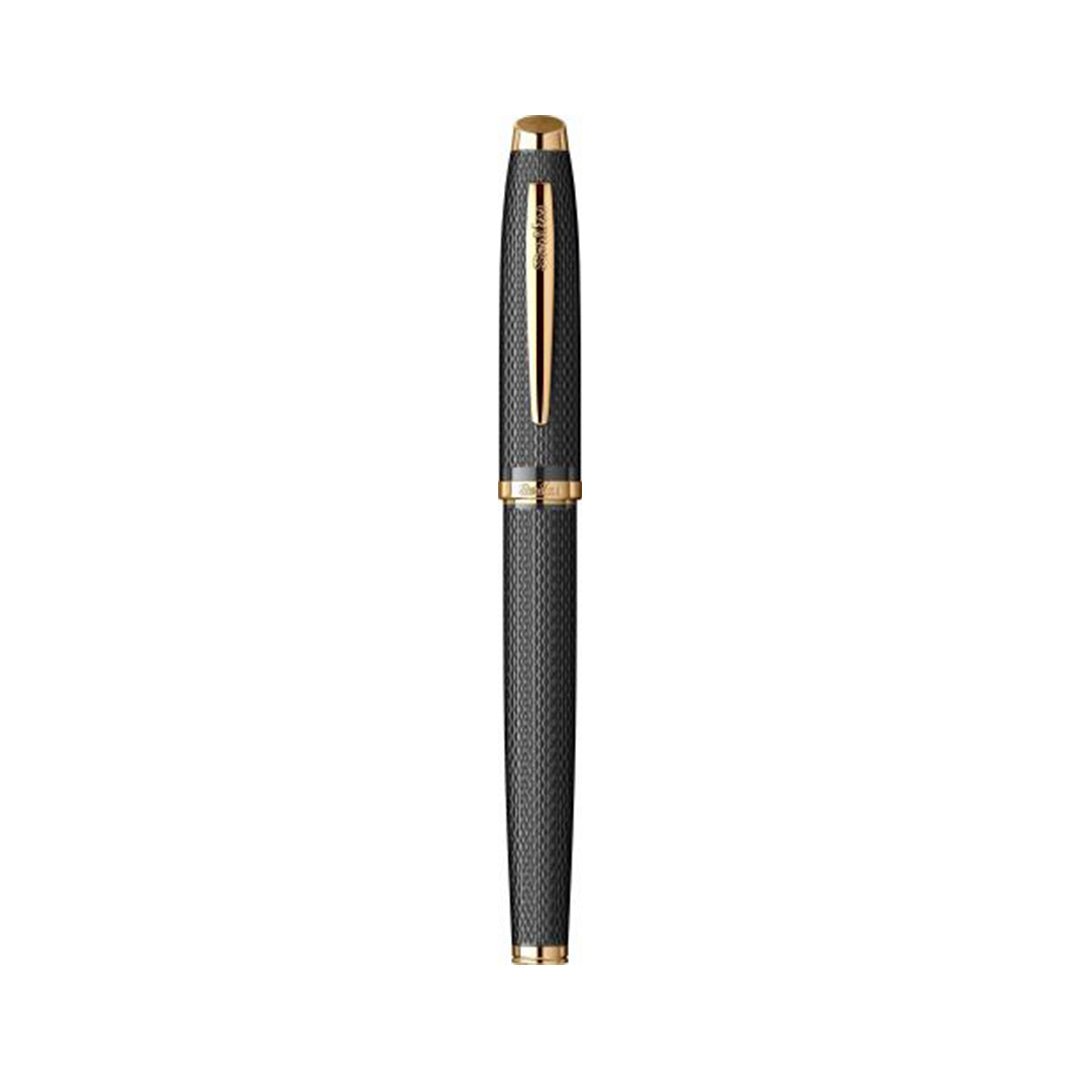Scrikss | Oscar 390 | Fountain Ink Pen | Medium | Matt Black with Gold Trims