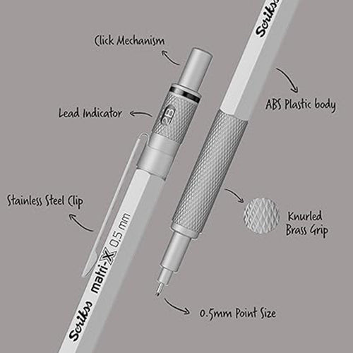 Scrikss | Matri-X | Mechanical Pencil | Light Grey-0.5mm