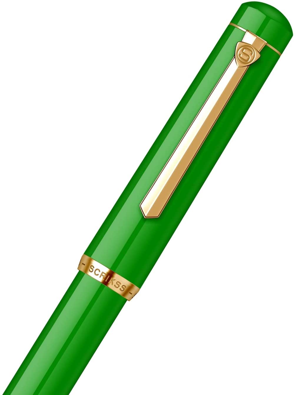 Scrikss 419 Medium Nib Fountain Pen - Green GT