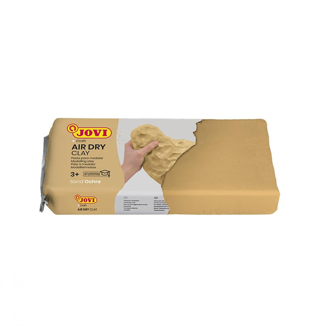 Jovi European Air-Dry Modeling Sand Ochre Clay 3 Packets - Each Pack of 250 Grams for Sculpting Pottery Art & Craft Handicraft Educational Purpose Fine Motor Skills