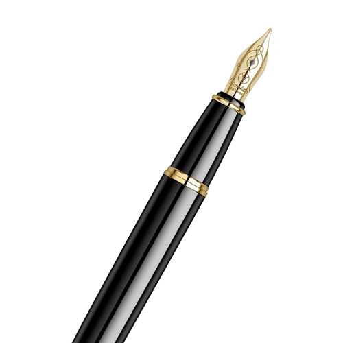 Scrikss | Honour 38 | Fountain Pen | Glossy Black | Medium Nib | 23k Gold Plated