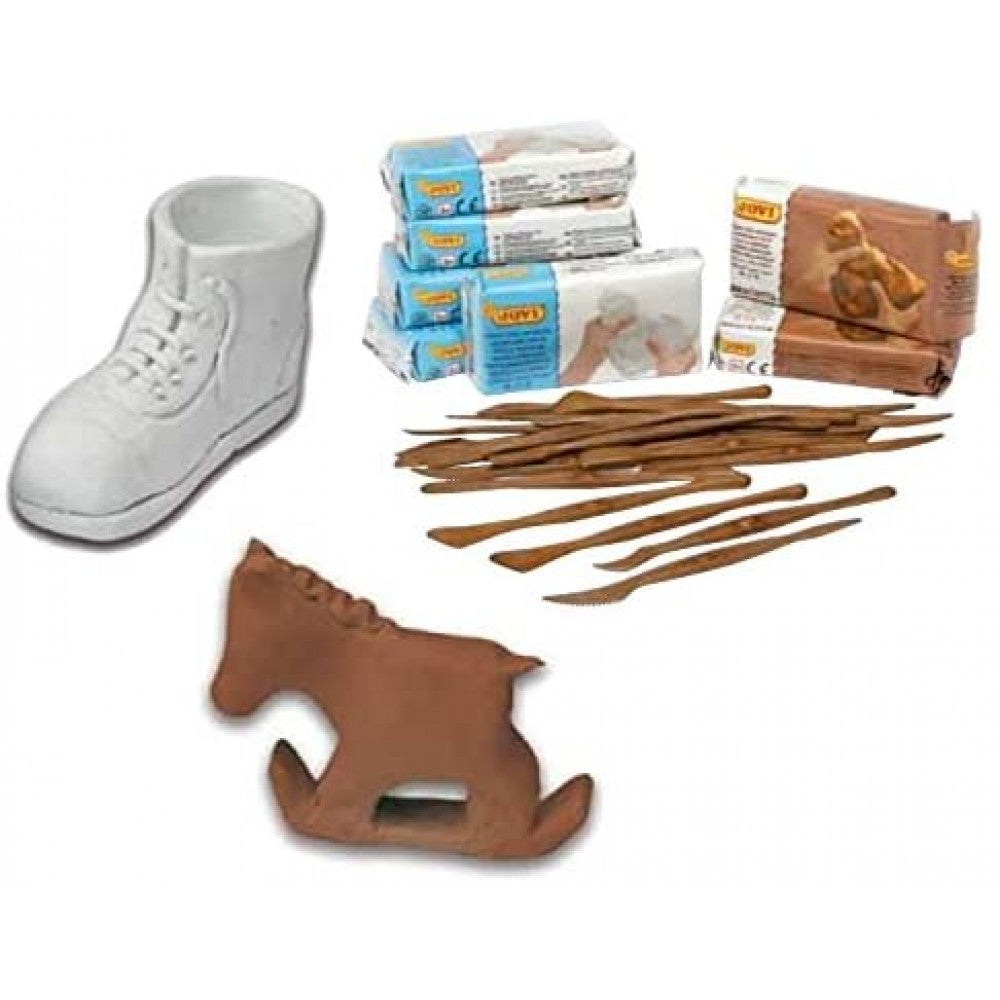 Jovi | European Air-Dry | Modelling Teracotta Clay | White | 1 Packet of 1kg